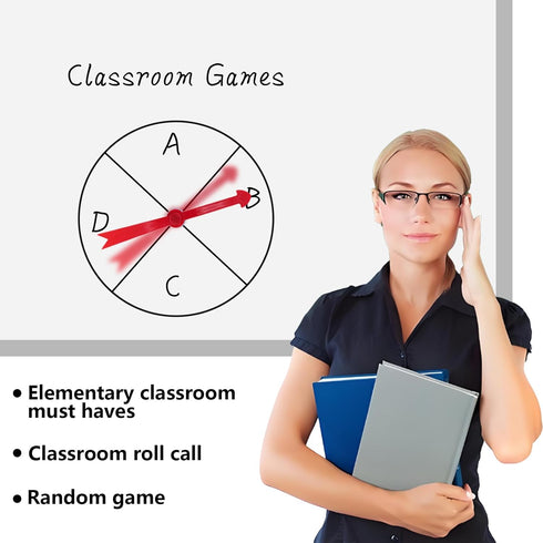 11.8 in/30 cm, Large Arrow Spinner, Red Plastic with Suction Cup, Spinners Game for Classroom Activities, Math Games