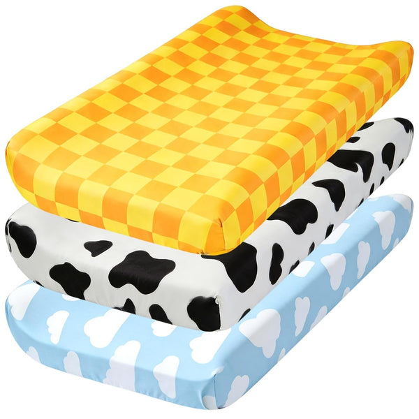 Xihaian 3 Pack Baby Changing Pad Cover for Boys Girls Blue Sky and