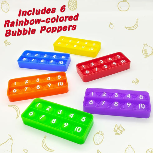 Ten Frame Pop Board - Fidgets for Classroom, Sensory Toys for Counting Math, Montessori Educational Gift