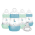 MAM 4 Pack 0-3 Anti-Colic Baby Bottles, Extra Slow & Slow Flow Nipples for Newborns Months