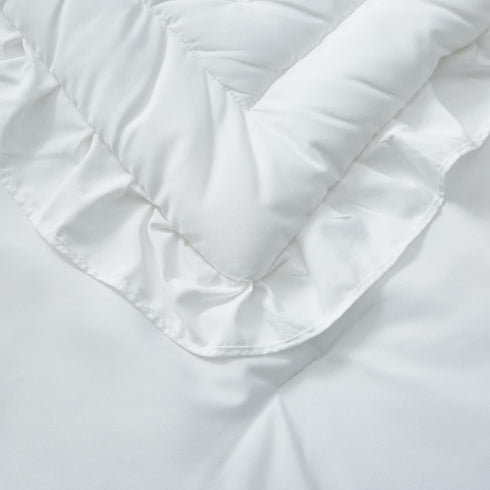 3 Set Pieces Crib Bedding Baby Ruffle Quilted Comforter with Fitted Sheet and Pillowcase - Cute Ruffled Shabby Chic