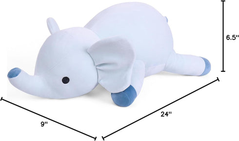 24", 4.2 WeBingo Weighted Elephant Stuffed Animals Pounds Blue Weighted Plush for Kids Adults Boys Girl, Cute Plushies