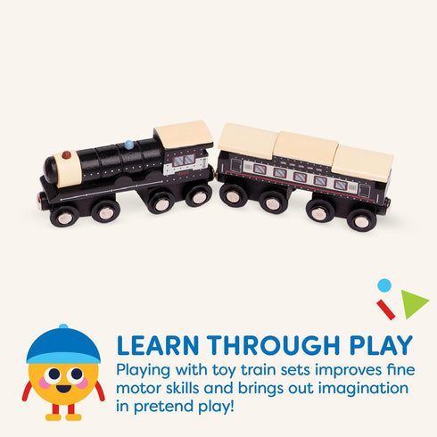 6 Set 3+ Battat Classic Magnetic Wooden Trains Pieces Wooden Railroad Engines & Cars Years