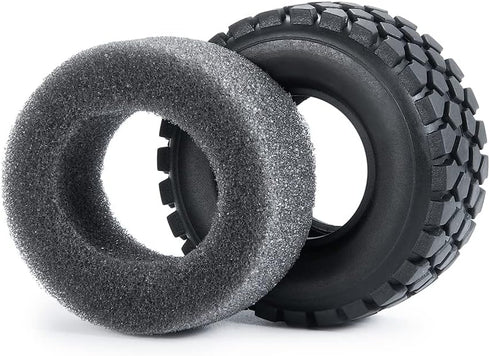 RCLIONS 4pcs Rubber Micro 1" RC Wheel Tires with Foam Insert for 1/24 Axial SCX24 AXI00001 AXI00002 Deadbolt