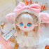 niannyyhouse 20cm Plush Doll Clothes, Pink Headwear Coat Dress & Backpack, 8in Soft Stuffed Plush Toy Accessories