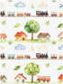CZXW 52" 28" Watercolor Trains Airplanes Houses Crib Sheets Fitted x Natural Cotton Soft & Breathable for Baby Crib