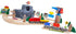 ORBRIUM Lift and Load Wooden Train Set - Magnetic Crane, Helicopter, Diesel Engine, Semi-Truck, Shipping Container,