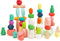 48 PCS Wooden Sorting Stacking Rocks Stones - Sensory Toddler Toys Learning Montessori STEM Building Blocks Game for