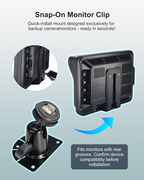 INSEETECH Fan-Shaped Mount for Backup Camera Monitor System - Universal Reverse View Bracket for Car RV Truck Van