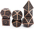 Haxtec Antique Copper Metal DND Dice Set - 7 Polyhedral Dice Compatible with Dungeons and Dragons