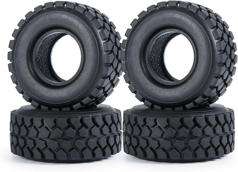 RCLIONS 4pcs Rubber Micro 1" RC Wheel Tires with Foam Insert for 1/24 Axial SCX24 AXI00001 AXI00002 Deadbolt