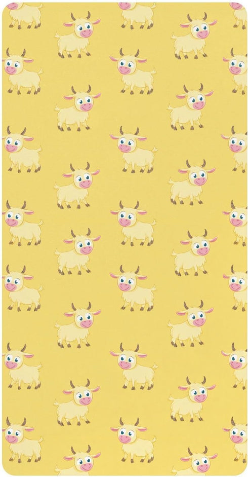 miaozhen Cotton Crib Sheets for Baby Boys Girls Soft Comfy Anime Goat Pastel