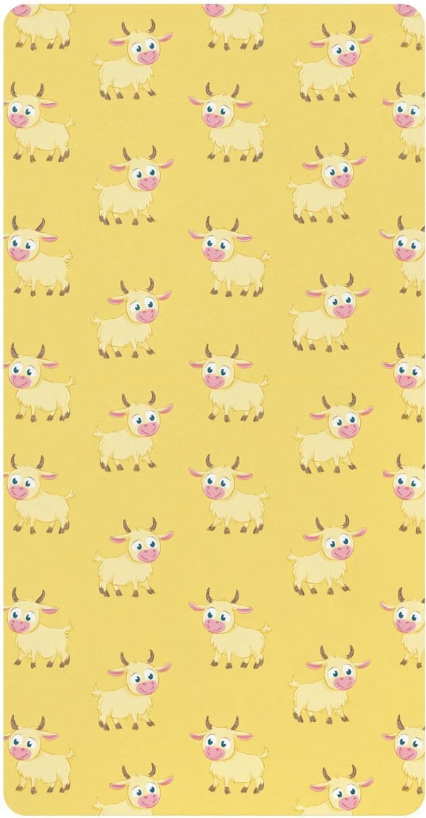 miaozhen Cotton Crib Sheets for Baby Boys Girls Soft Comfy Anime Goat Pastel