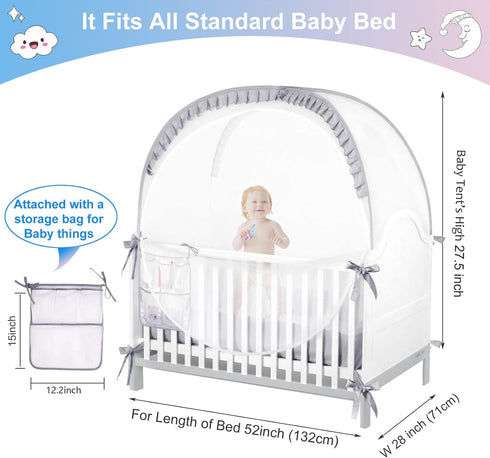 Crib Tents to Keep Toddler from Climbing Out Baby Safety Crib Tent Falls and Mosquito Bites Prevention Portable Baby