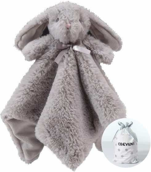 CREVENT Soft Cozy Baby Blankets for Boys and Girls, Set with Security Blanket and Gift Bag