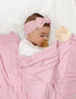 Set, Stretchy Baby Swaddle Blanket and Headband Newborn Receiving Blankets with Matching Hat for Nursery Swaddle Wrap
