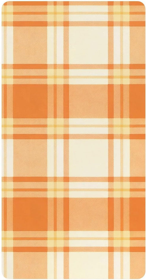 JUNZAN 52x28 Orange Scottish Plaid Baby Crib Sheets Cotton Fitted Crib Sheets for Boys Girls Standard Toldder Bed
