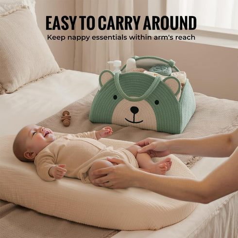 Daypack Lmbabter Baby Diaper Caddy Cotton Rope Diaper Organizer Basket Rainbow Theme Nursery Storage Bin Car Travel