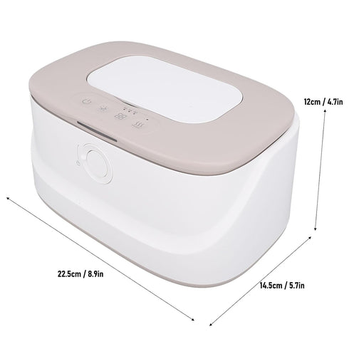 NOENNULL Baby Wipe Warmer Adjustable Temperature Large Capacity Wet Wipes Heater Dispenser with Night Light (Grey)