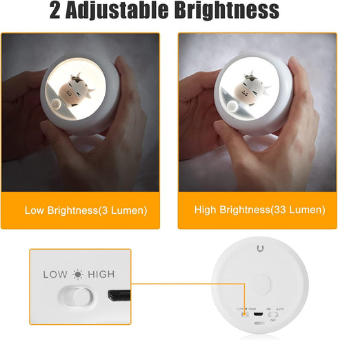 3 AIMILAR Night Light, Rechargeable Motion Sensor Light with Adjustable Brightness and Mounting Options, Ideal Kids