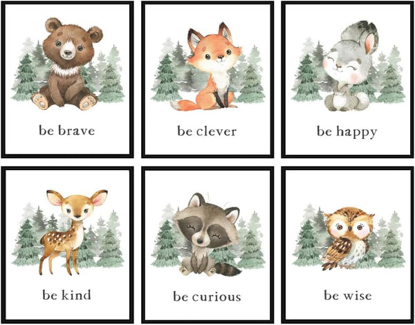 Generic 8x10 Baby Woodland Animal Prints Wall Art for Nursery Decor, Woodland Nursery