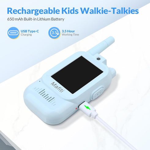 mafiti 2 Pack 3 4 5 6 7 8 1000 Video Walkie Talkies for Kids Rechargeable Birthday Gift Toddler Toys for Year Old Boys