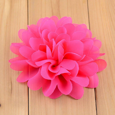 Fodattm 30PCS Women 30 Solid Colours 4" Chiffon Fabric Flowers for DIY Flower Headbands and Decorative Wedding Flowers