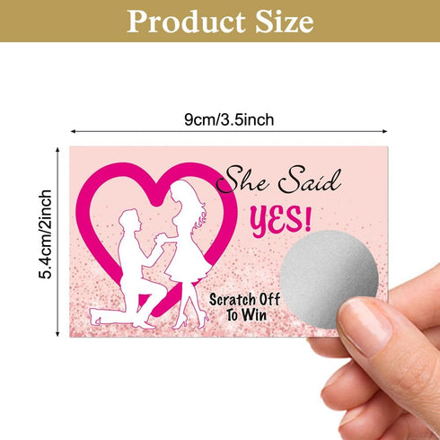 50 Pack She Said Yes Scratch Off Game, Engagement Proposal Cards for Couples, Bachelorette Party Ideas, Bridal Shower