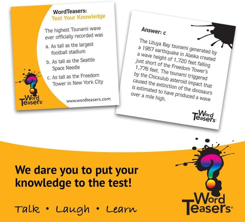 Test Your Knowledge - Random Trivia Game for Adults & Kids, Fun Family Game Night with 150 Fact Cards