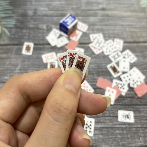 Mini Playing Cards Pack of 10 Decks - Finger Poker Miniature Poker Set for Travel Games