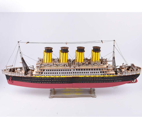 Large Size Titanic Model 3D Wooden Puzzles - Cruise Ship DIY Assembly Kit for Teens and Adults