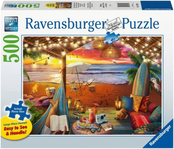 Ravensburger Cozy Cabana Puzzle - Tranquil 500-Piece Jigsaw, Unique Softclick Technology