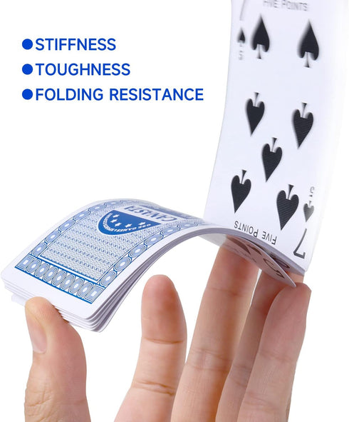 GSE 6-Deck Canasta Cards with Point Values, Includes Canasta and Hand & Foot Game Rules, Blue