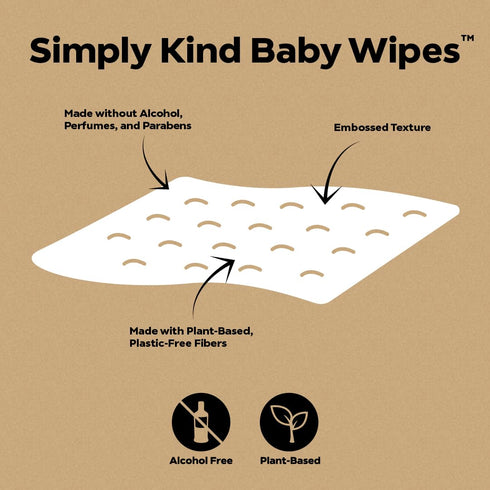 DYPER Baby Wipes, 99% Water, 100% Plant-Based, Hypoallergenic for Sensitive Skin, Fragrance Free, 12 Pack