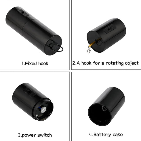 1 Piece Hanging Black Rotating Motor Wind Spinner Mobile Battery Operated for Garden Decoration Accessory Supplies