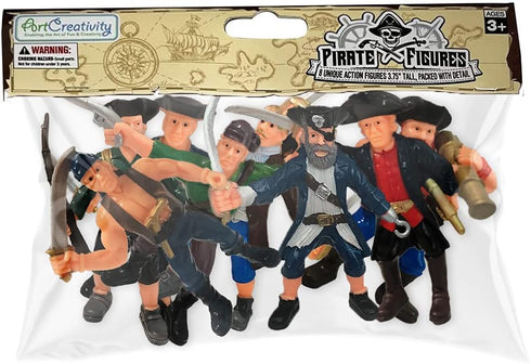 ArtCreativity Pirate Action Figures Playset, Set of 8 Plastic Pirates Figures in Assorted Poses, Toys for Kids