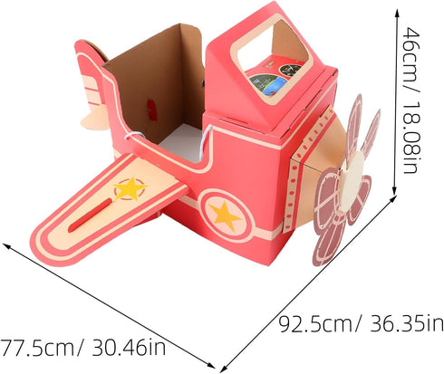 TOYANDONA Kids Wearable Cardboard Airplane Costume - Toddler Creative Play Toy