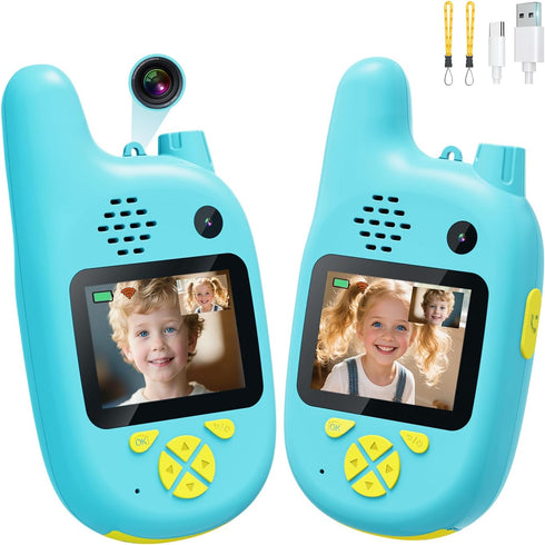 Pussan Video Walkie Talkies for Kids with Dual Cameras,2 Pack Rechargeable Kids Walkie
