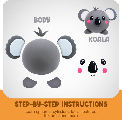LOUFOR Air Dry Clay Kits - Modeling Clay for Kids, Ultra Light & Soft, Safe & Non-Toxic, DIY Air Dry Clays Kit