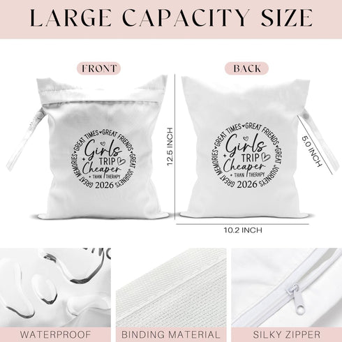 zcyxuuw 6Pcs Girls Trip Gifts Wet Dry Bag, Beach Bag Wet Bag Favors, Sunscreen Bags Swimsuit Toiletry Travel Essentials