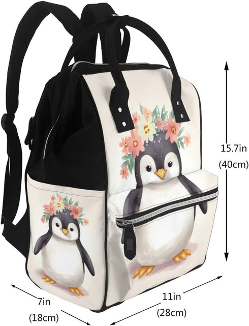 KHIRY Backpack Mummy Backpack Diaper Bag Nappy Baby Bag Goose Wearing Flowers Multifunction Changing Bags for Travel