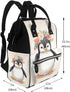 KHIRY Backpack Mummy Backpack Diaper Bag Nappy Baby Bag Goose Wearing Flowers Multifunction Changing Bags for Travel