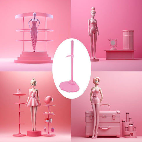 10 PCS Acrylic Doll Stands with Adjustable Waist Clip, Transparent Support Stand for 11 to 13 Inch Dolls