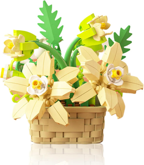 Vilbocr Mini Flowers Building Block Set,Flower Blocks Toys,Plants and Succulent Toys,Building Block FlowerpotBotanical
