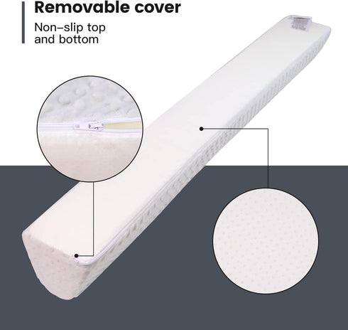 YENING Baby Bed Bumpers Foam Guard Rail for Kids Bed, 1-Pack Grey for Twin Full Queen King Size Toddler Bed