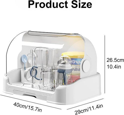 Countertop cjc Baby Bottle Drying Rack Storage Organizer with Cover Portable, Durable Baby Bottle Holder