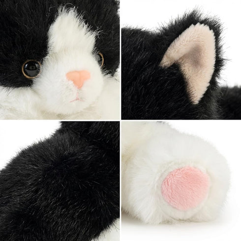 8 inches Cute Black Cat Stuffed Animal Plush Toy - Weighted & Soft, Cute Small Plushie Gift for Kids, Girls, Boys