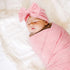DRESHOW BQUBO Newborn Receiving Blanket Toddler Warm for Girls with Matching Bow Hat and Bow Headband Shower Gift