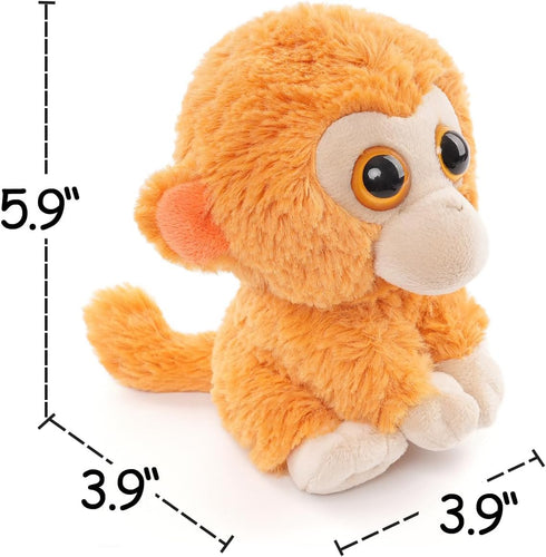 Baby Small Monkey Toy - Cute 5.9" Plush Stuffed Animal Gift for Kids Birthday, Bedtime, Easter