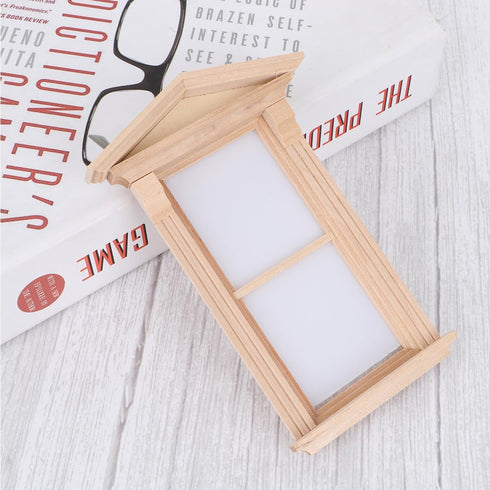 TOYANDONA Mini Toys 2 Pieces Windows Wooden Miniature Scene Doll Home Craft Ornament Doll House Furniture